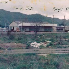 Ōrongomai Marae 1975 photo 9; railway goods shed, seen from marae site.
