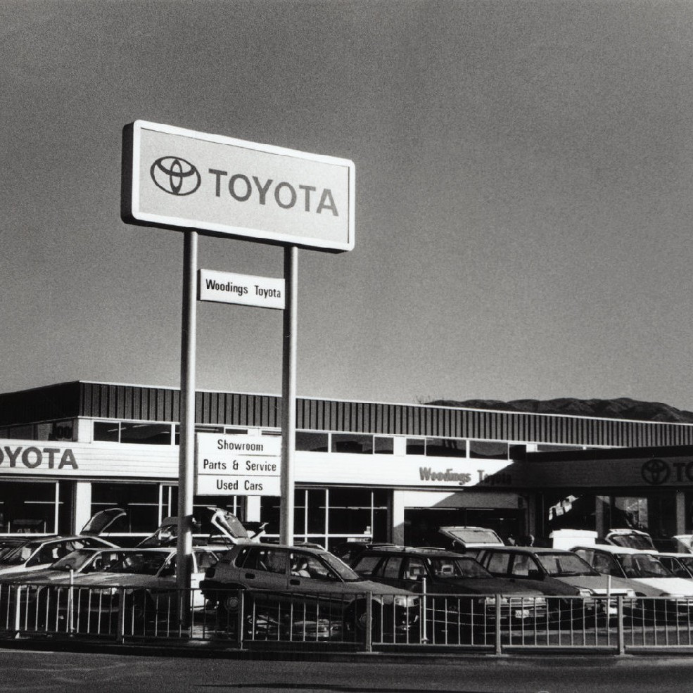 Toyota dealerships, corner of Main and Gibbons Streets.