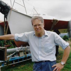 Bob Gaulton, Parkdale, completes trimaran 'Triple Ripple' after ten years.