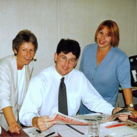 Upper Hutt Leader staff; advertising; Janet Candy, Steve Edmonds, Jude Doig.