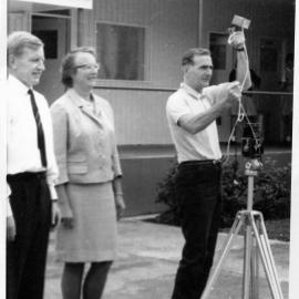 Revelle Jackson taking photos at Upper Hutt College c.1968