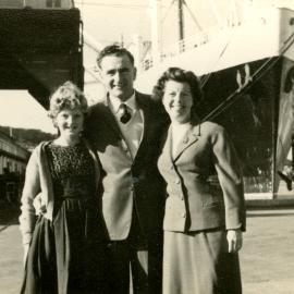 Jackson family and friends; Jackson family setting sail for the UK, November 1960