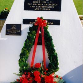 Stokes Valley war memorial; VE Day plaque added.