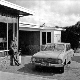 Revelle Jackson; 5 Paton Street, Mangaroa house 17; Revelle Jackson and new Ford Falcon