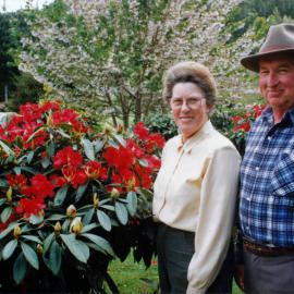 Efil Doog Garden of Art opens; Ernie and Shirley Cosgrove.