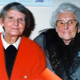 Sonja Davies and Daisy Downing at Women's Centre opening.
