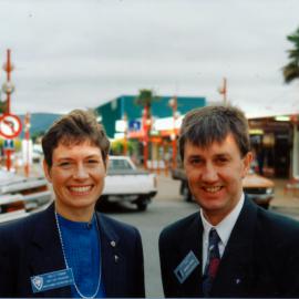 Jaycees; Sally Fagan, vice-president Junior Chamber International with NZ vice-president Murray Dixon.