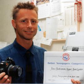 Upper Hutt leader staff; journalist Peter Beverstock; Young Photographer of the year, 1996.