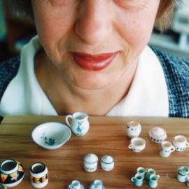 Margaret Hunt and miniature pottery.