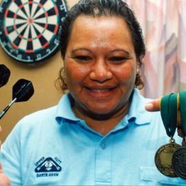 Darts; Noeline Gear, world ladies' singles champion.