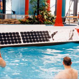 Central Institute of Technology; solar-powered boat in Leisure Centre wave pool.