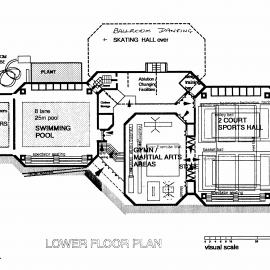 Rimutaka Community Sports Trust; proposed sports centre; ground floor plan