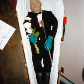 Hutt Valley Drainage Board; effigy at Wallaceville House 'wake'.
