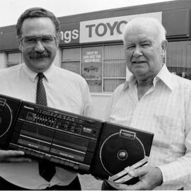 Woodings Toyota; Mike Woodhead and summer draw winner Mr D F Ross.