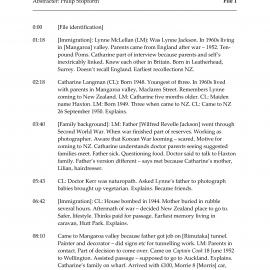 Lynne McClellan and Catharine Langman oral history abstract