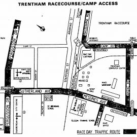 Traffic management 1988; Trentham Racecourse area access.