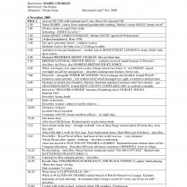 Isabel Charles oral history interview abstract