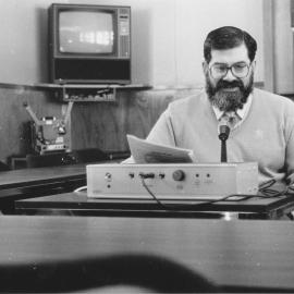 Central Institute of Technology staff; occupational-therapy tutor Sreve Braunstein in teleconferencing studio.