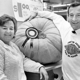 Telethon; Maidstone New World; 'Guess the Weight' pumpkin; Beryl Kirk, and owner John Penny.