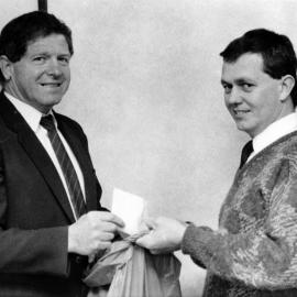 Home and Beauty A-Fair prize draw; Mayor Rex Kirton and organiser Tim Watts.