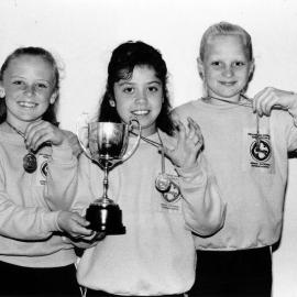 Gymnastics; Stokes Valley Pandas Club; Debra Harrison, 10; Christelle Williams, 11; Karina Philp, 12; gold medal team, junior Nationals.
