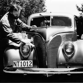 Trevor Burton and his restored 1938 Ford Deluxe Coupe. 