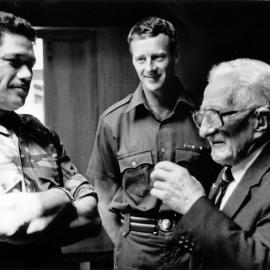 Brigadier Frank Hunt, 98, visits Trentham Camp.