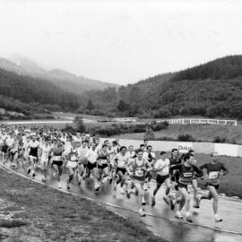 Fourth annual Rimutaka Railway Run, organised by Trentham United Harriers Club and the Friends of the Fell.