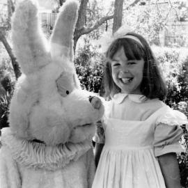Meg Tulloch, 'Alice' with the White Rabbit, from Joanne Jones Dancing Academy's "Alice in Wonderland'.
