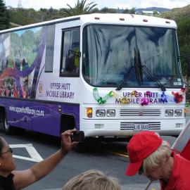Christmas parade 2011; Upper Hutt City Library; mobile library bus