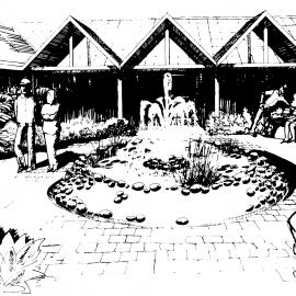 Maidstone Park conservatory; fountain in memory of Brian Nelson.
