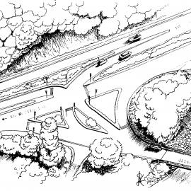River Road plan 1986; Silverstream junction landscape design drawing.
