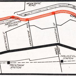 River Road plan 1983; plan printed before construction.