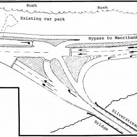 River Road plan 1984; Silverstream junction design drawing.