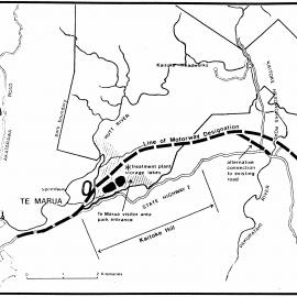Kaitoke; State Highway 2; northern motorway proposals, 1984.