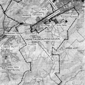 Upper Hutt area; boundaries before amalgamation with Heretaunga-Pinehaven District.