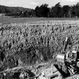 Te Marua; Macaskill water storage lakes; excavation reveals the Wellington fault line.