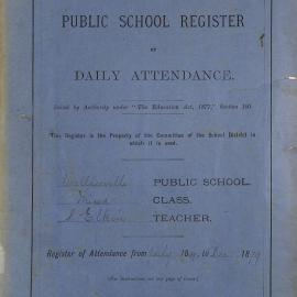 Wallaceville School Attendance Register July - December 1899