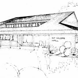 St Hilda's Anglican Church hall 1979, Cruickshank Road; architect's drawing of the new hall
