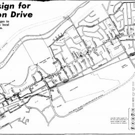 Traffic management 1980; Fergusson Drive; proposal for four lanes with limited access, Silverstream to Main Street.