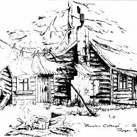 Pumpkin Cottage, Silverstream; drawn by Roger Anderson