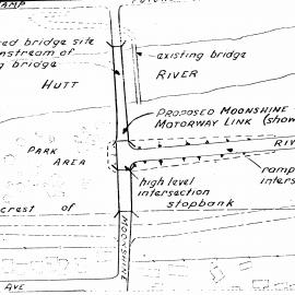 River Road plan 1976; proposed relocation of bridge