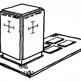 Civic Centre; new cenotaph; designer's drawing.