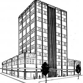 Astral Towers; 'city's first skyscraper'; architect's drawing