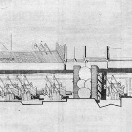 Main Street; pedestrian precinct proposal; drawing of 'bird's-eye' view from the south side