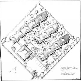Pensioner flats, Gibbons Street, former St Joseph's orphanage site; architect's drawing.
