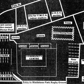 Ōrongomai Marae 1974; plan of proposed completed layout.