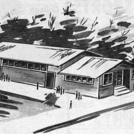 Fraser Crescent School; proposed hall; architect's drawing