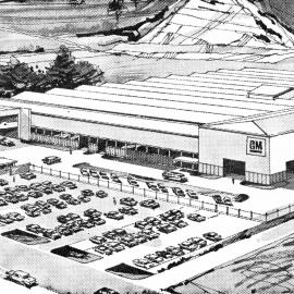 Illustration of General Motors Factory; Alexander Road; 1971