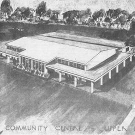 Ōrongomai Marae 1970; architect's drawing of the community centre